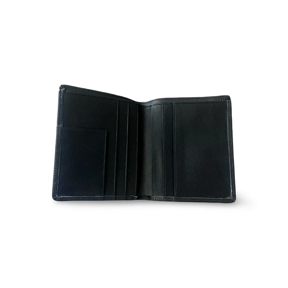 New Moda Spana Black Leather Mens Bifold Cash/Card Wallet #37